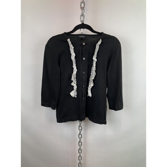 Comme Des Garçon Black Ruffle LS Cardigan Size Small - Picture 1 of 11
